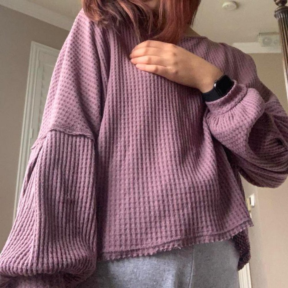 Waffle-Knit Backless Top